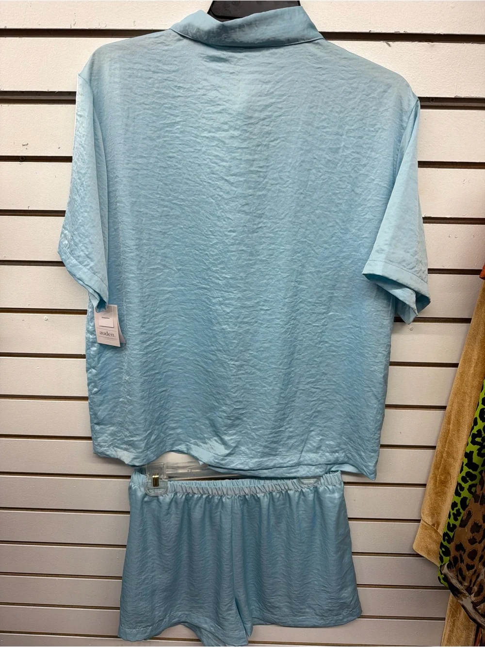 Auden Light Blue Short Sleeve Button Pajama Set